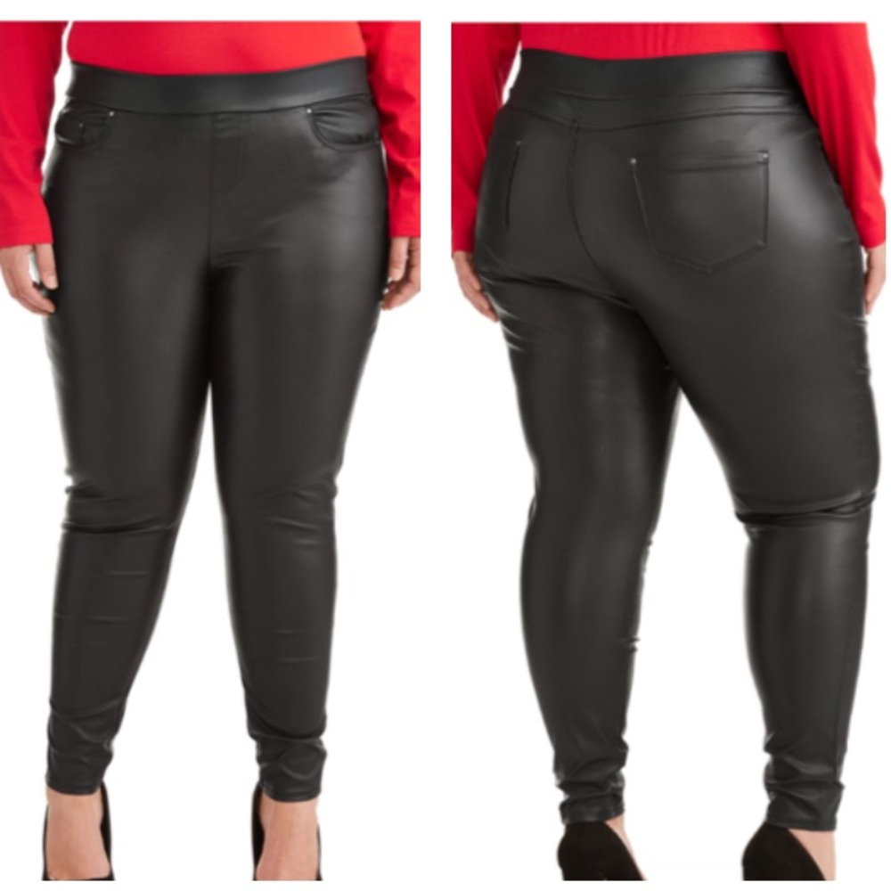 Terra & Sky Black Skinny Leather Sz 4X 28/30